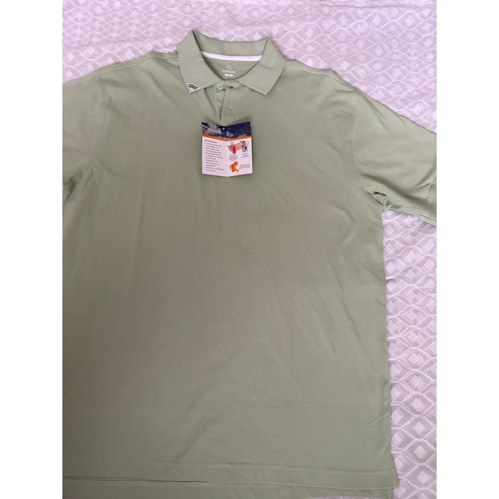 NEW WITH TAG Edwards Men's Polo Shirt Light Green Size Large L